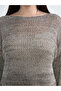Yellow Crew Neck Lace-Like Knit Women's Knitwear Sweater - 7