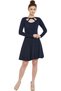 فساتين نسائية قصيرة بأكمام طويلة وياقة مستديرة (MOAW14D02-62) - 2