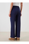 Navy Blue Textured Maternity Pants with Abdominal Panel - 4