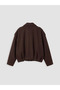 Brown Shirt Collar Oversize Women's Cashmere Jacket - 8