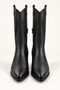 Women's Western Embroidered Heeled Leather Cowboy Short Boots Black - 2