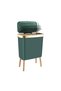 Trash Can with Lid (Green with Gold Edge)