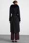 Premium Fabric Coat with Knit Stitching Detail and Detachable Fur Black 3196-Tk - 7
