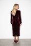 Burgundy Chinese Button Detailed Velvet Midi Dress - 4