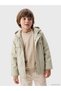 Beige Boys' Fur-Lined Raincoat