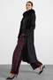 Premium Fabric Coat with Knit Stitching Detail and Detachable Fur Black 3196-Tk - 6