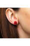 ​ Silver Red Rose Earrings - 4
