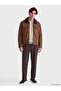 Esvab • Modern & Distinctive Standard Fit Fur Collar Suede Men's Coat - 2