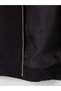 Black Zippered Shirt Collar Men's Coat - 4