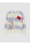 Ecru hello kitty embroidered girl's knit cardigan