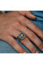 Silver Lily Flower Pattern Men's Ring - 5
