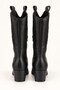 Women's Western Embroidered Heeled Leather Cowboy Short Boots Black - 3