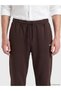 Brown Standard Fit 3 Thread Men's Trousers - 2