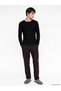 Black Crew Neck Men's Thermal Pajama Top - 2