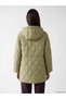 Khaki Hooded Oversize Women's Puffer Coat - 4
