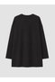 Black Beaded Embroidered Oversize Women's Sweatshirt Tunic - 2