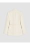White Double-Breasted Collared Women's Blazer Jacket - 2