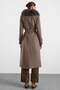 Premium Fabric Coat with Knit Stitching Detail and Detachable Fur K. Vi̇zon 3196-Tk - 7