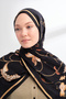 Floral Archive Fiora Pattern Shawl - Black - White - 3