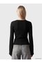 Black Spanish Sleeve Women's Ribbed Bodysuit - 4