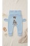 Organic 100% Cotton Cute Printed Baby Boy Unisex Ear Detailed Cute Figured Pool / High Waist Combed Cotton Pants Newborn Set 6-Piece Baby Pants Set Boy Girl Baby Bottom Wear - 3