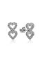 ​ Silver Two Heart Stud Earrings - 4