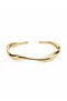 Wave Formed Gold Handcuff Bracelet