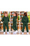 Girls' Oversize Hooded Rubberized Legging Track Suit - 2