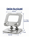 360 °   Rotating Adjustable Metal Tablet and Phone Stand Foldable Desktop Holder Silver Color Portable Support Bracket, Ust1 - 2