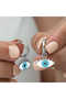 ​ Silver Highlighter Blue Eye Earrings - 3