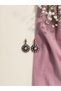 Zircon Stone Round Authentic Earrings