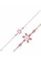 Rose Silver Pink Zircon Lotus Bracelet - 2