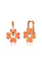 ​ Silver Highlighter Orange Clover Earrings - 4