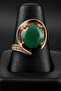 Women's Copper Ring Authentic Green Ruby Natural Stone Adjustable Copper Ring - 5