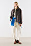 Plaid Patterned Woolen Short Coat Brown - 2