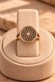 Women's Copper Ring Geometric Flower Pattern Adjustable Copper Ring - 5