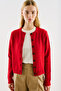 Cycling Collar Knitwear Cardigan Red - 5