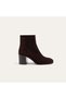 Women's Brown Suede Leather Heeled Boots - 3