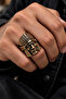 Men's Copper Ring with Native American Chief Figure, Adjustable Copper Ring - 2