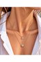 Double Row Gold Necklace with Topcuk Figure and Zircon Stones - 2