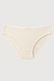 Women's Premium Hearted 100% Cotton Ribbed Ecru Bikini Panties 1 Piece - 4