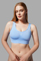 Night Blue Breast Gathering Seamless Bustier Corset – Thick Straps, No Pads, No Underwire Gathering Bra 5050 - 2