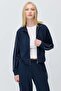 Women's Stand Collar Full Zipper Short Sweatshirt - 2
