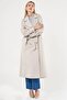 Buttoned Double-Breasted Trench Coat Stone 14019 - 4