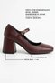 Rosalyn Women's Burgundy Genuine Leather Inner Lining Heeled Mary Jane Shoes - 5