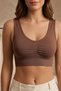 Night Brown Breast Gathering Seamless Bustier Corset – Thick Straps, No Pads, No Underwire Gathering Bra 5050 - 3