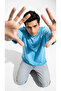 THE PALETTE - Metallic Cyan | Boxy Fit Oversized Tee - 6