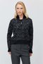 Women's Stand Collar Half Zipper Patterned Knitwear Sweater - 6