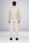 Men's Cream Regular Fit Faux Leather Jacket with Fur Inside - 5