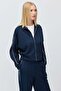 Women's Stand Collar Full Zipper Short Sweatshirt - 4